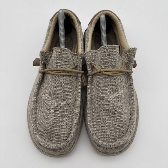 Hey Dude Wally Ascend Woven Walnut Brown Slip On Unisex Men's 9/Womens 11 Shoes - Picture 7 of 15